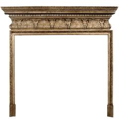 Well Carved 19th Century English Pine Fireplace