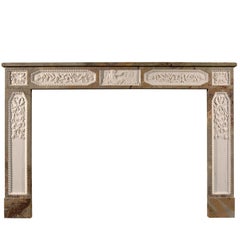 Sarrancolin French Louis XVI Style Marble Fireplace