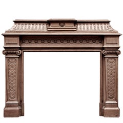 19th Century Antique French Oak Fireplace
