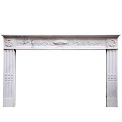 Period 18th Century French Louis XVI Statuary Marble Fireplace