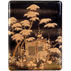 Meiji Period Japanese Gold and Black Lacquered Box 