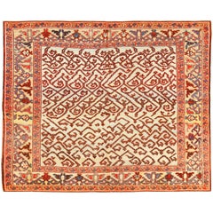 Antique Light Blue Background Persian Bakshaish Carpet