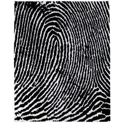 Moderner „Thumbprint“ Seidenteppich mit Kugeldruck