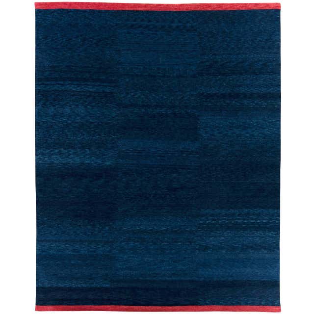 Natural Indigo Ombre Wool Rug at 1stDibs
