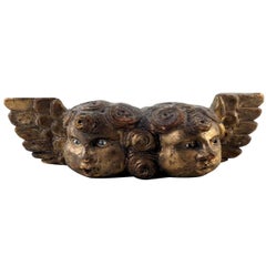 Antique Spanish Colonial Cupid Wall Sculpture