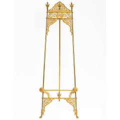 19th Century Oversized Ornate Brass Easel