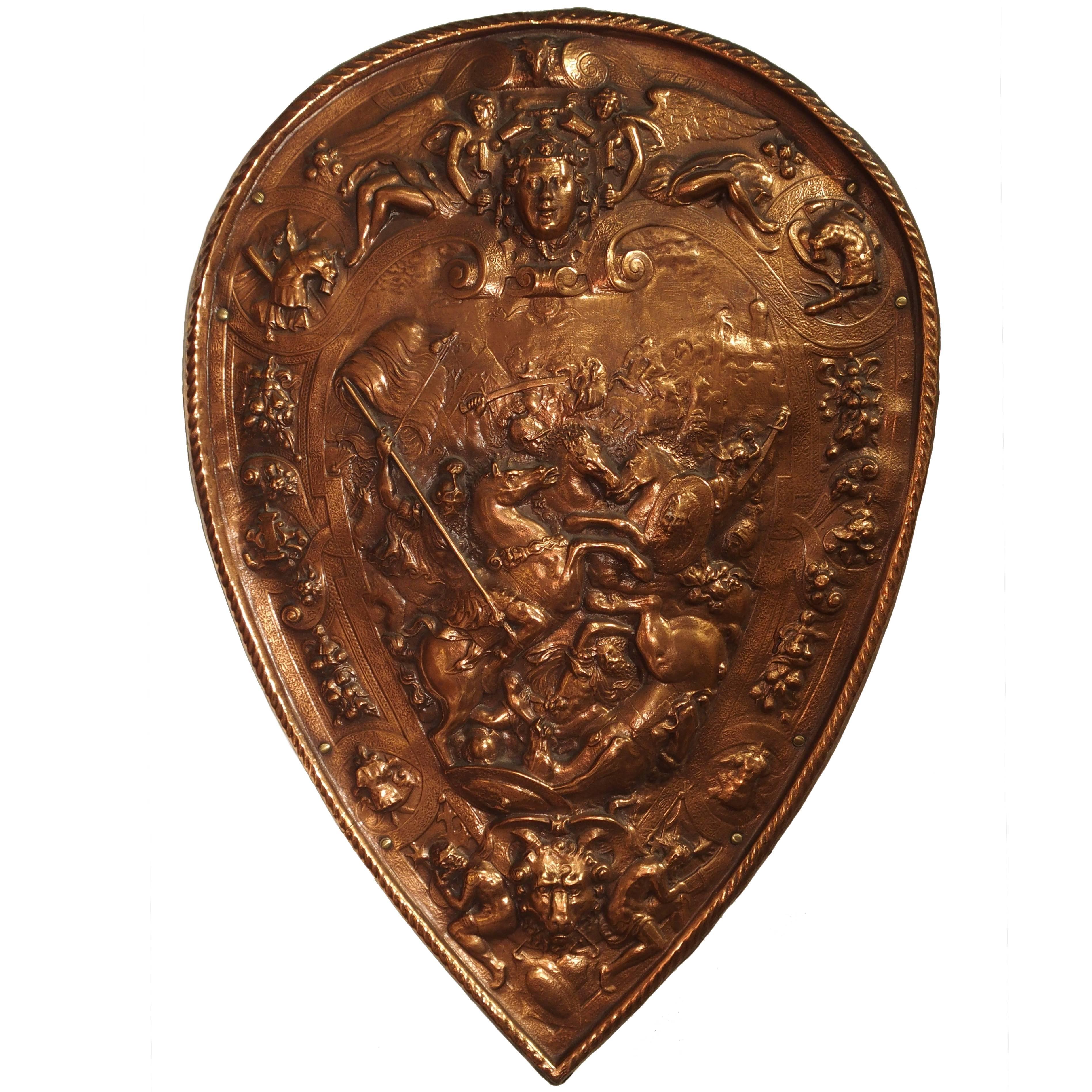 Copper Parade Shield from France, 1900s