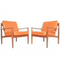 Pair of Grete Jalk Lounge Chairs in Teak