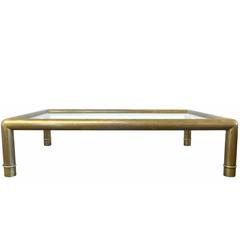 Brass and Glass Coffee Table by Mastercraft
