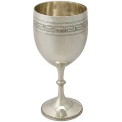 1870s Antique Victorian Sterling Silver Goblet