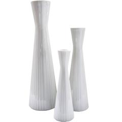 Set of Three White Porcelain Vases by Schumann Arzberg Bavaria, Germany, 1960s 10