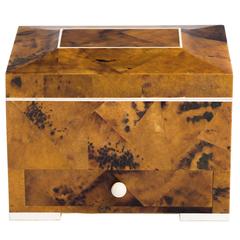 Burl Design Stone Jewelry Box