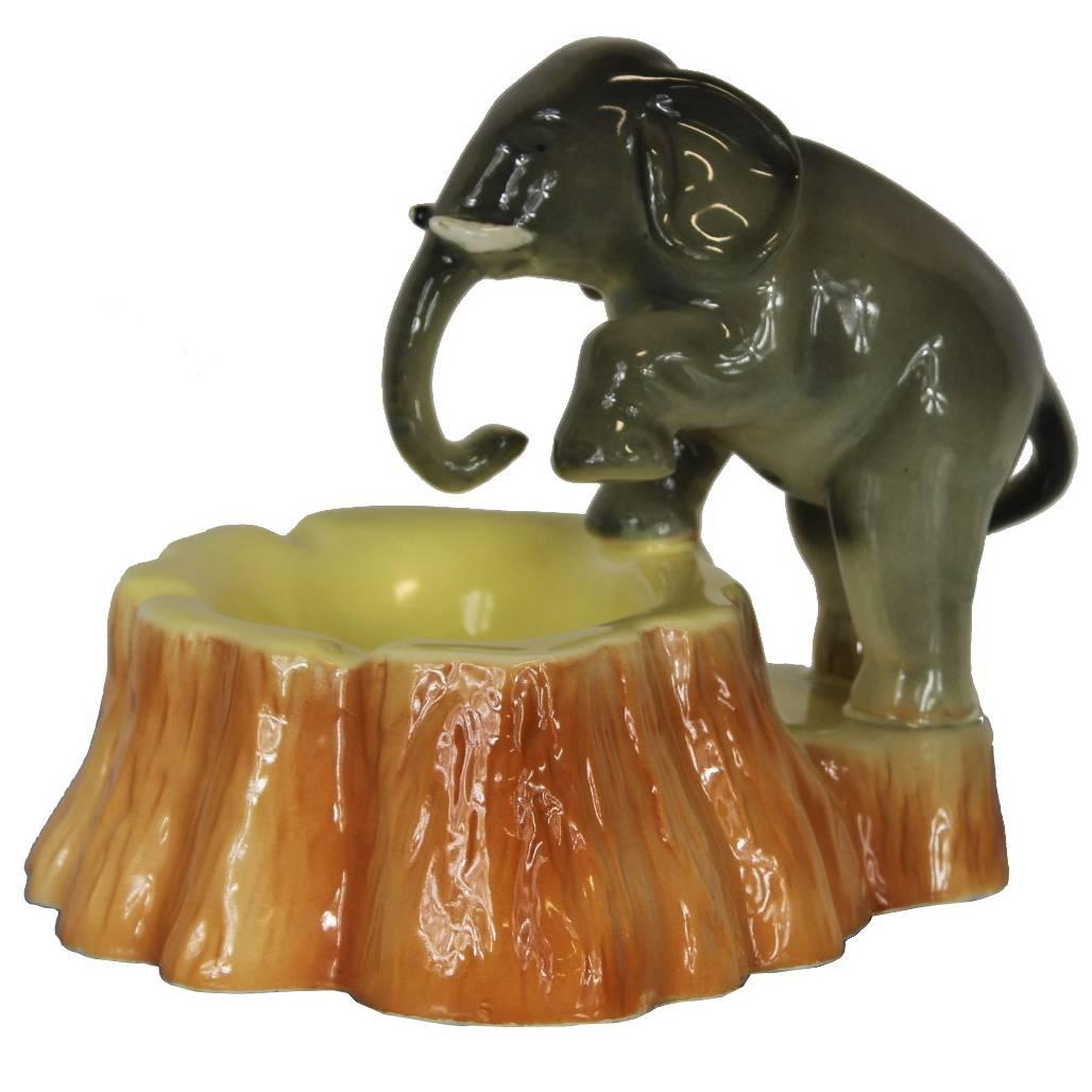 1930s Elephant Ceramic Bowl