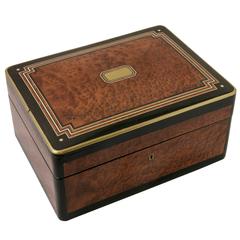 Large Napoleon III Decorative Box of Thuya, Rosewood, Ivory, Lacquer and Bronze