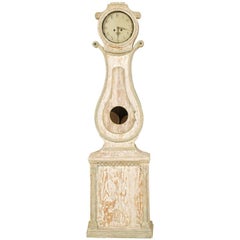 Antique Swedish 19th Century Painted Wood Clock