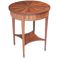 French, 19th Century Round Directoire Table with Inlay