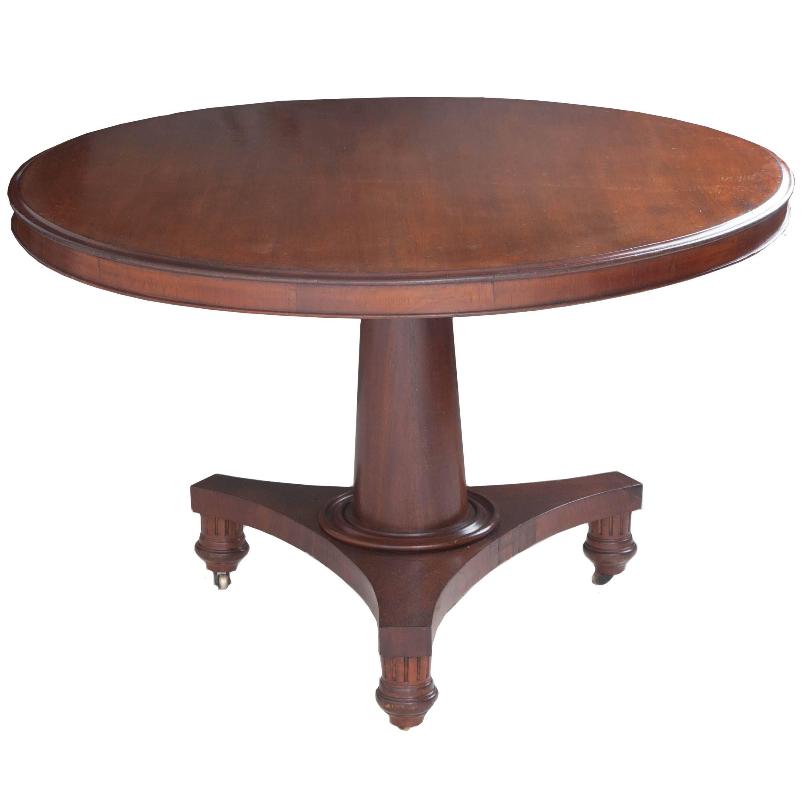 French 19th Century Mahogany Tilt-Top Dining Table