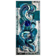Bodil Eje, Unique and Large Enameled Copped Bas Relief Wall Sculpture