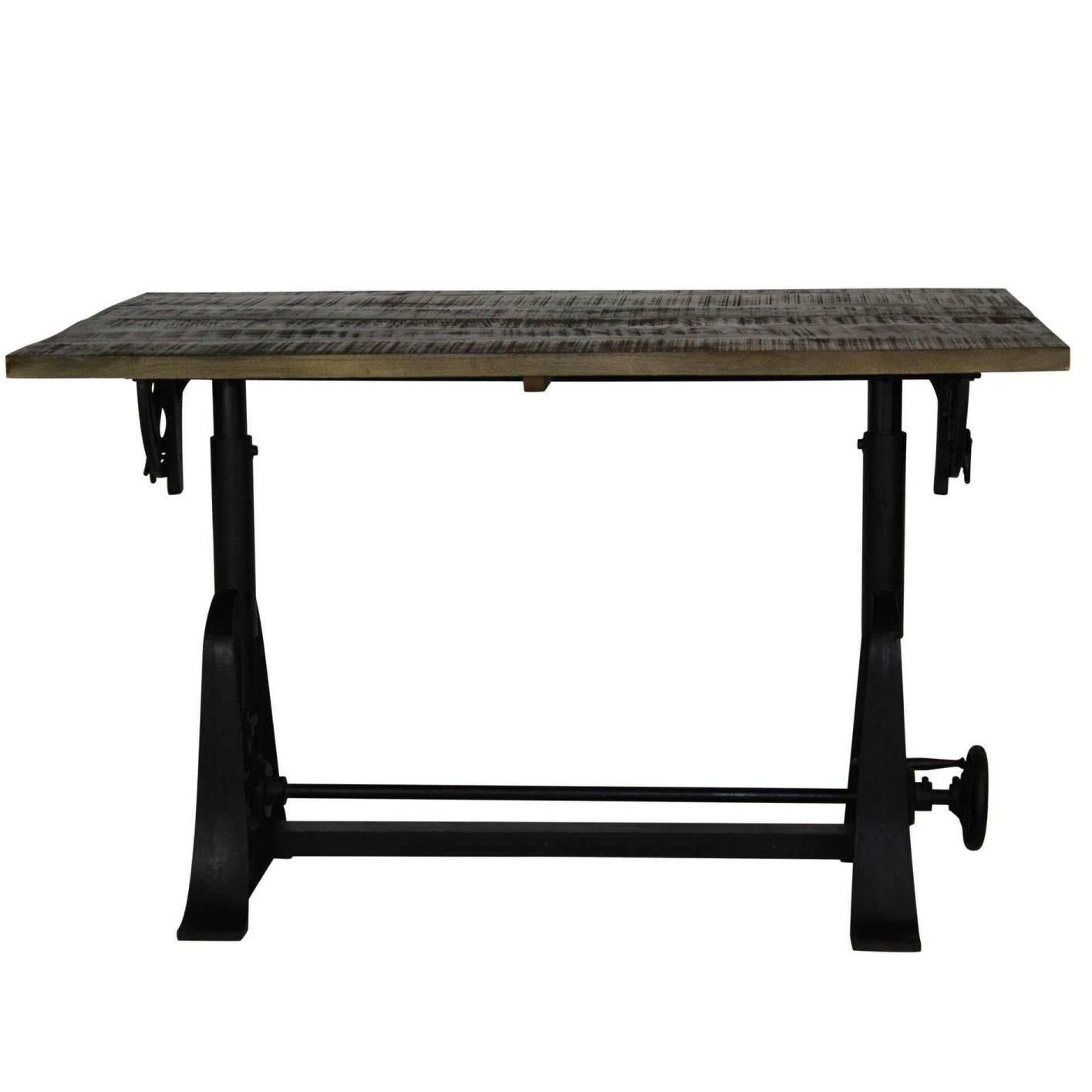 Industrial Style Drafting Table with Adjustable Height and Tilt