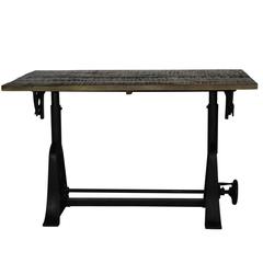 Industrial Style Drafting Table with Adjustable Height and Tilt