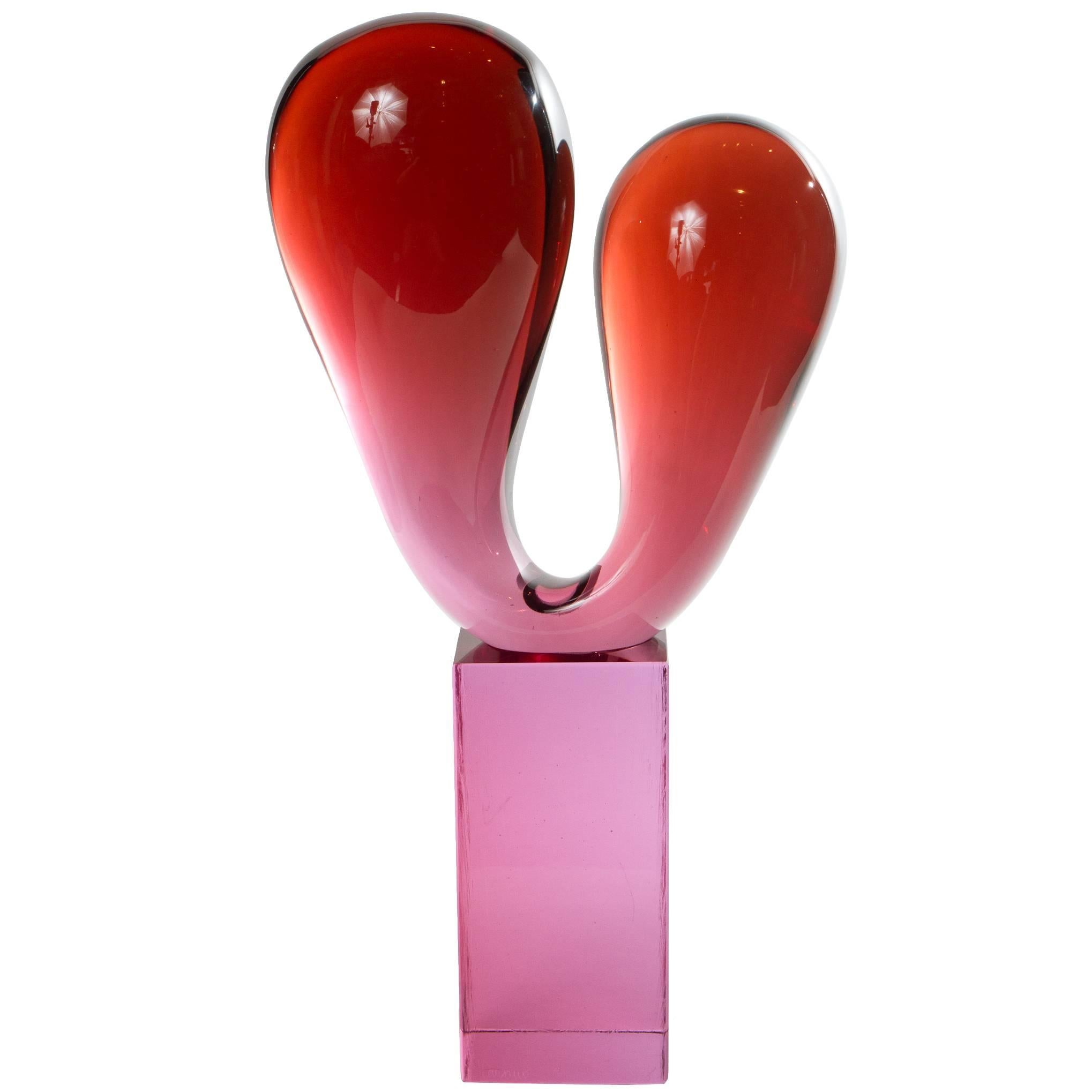 Large Murano Colored Glass Sculpture in the Manner of Livio Seguso