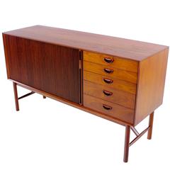 Modern Solid Teak Credenza Designed by Peter Hvidt & Orla Mølgaard Nielsen