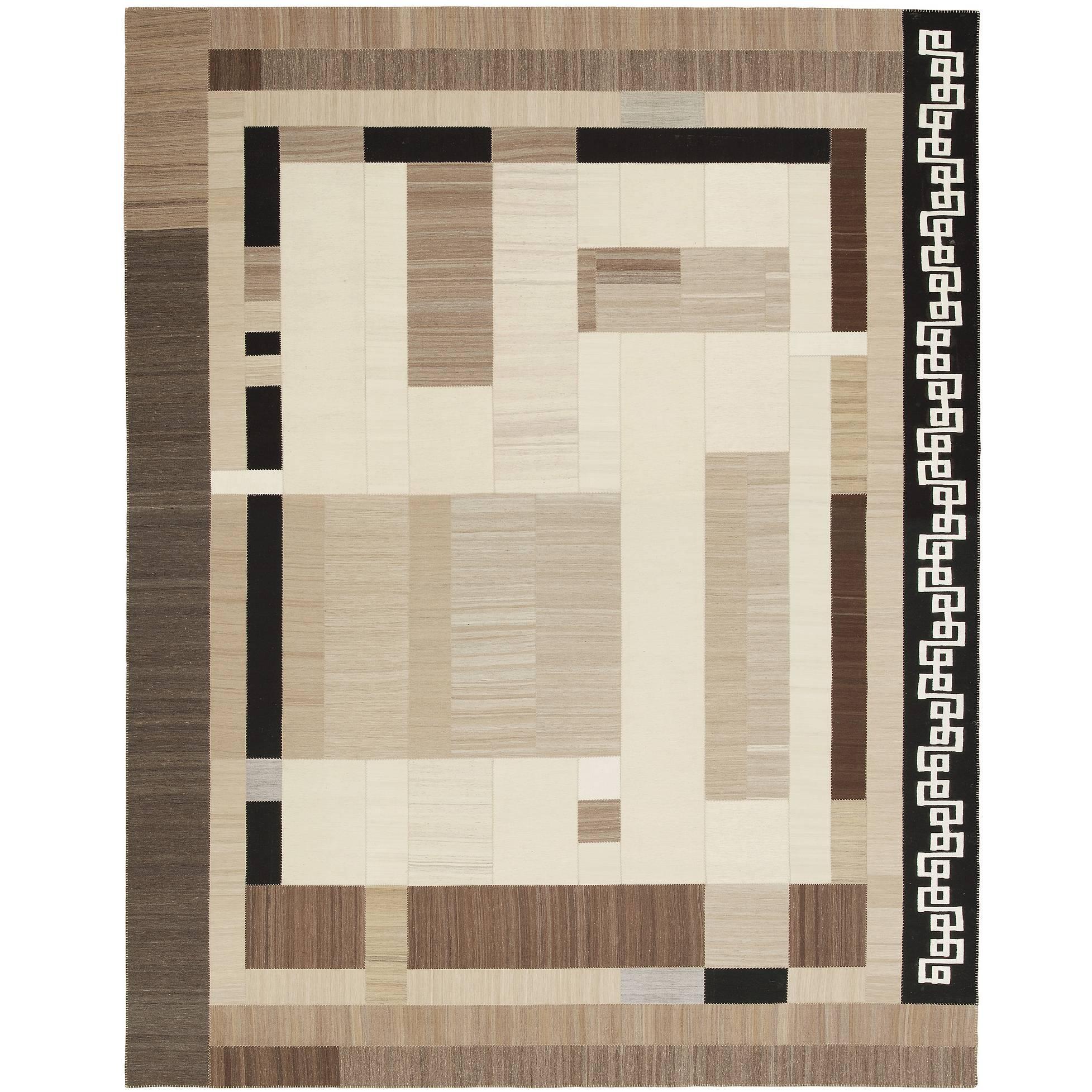 Mid-20th Century Vintage Kilim Composition Carpet