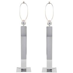 Pair of George Kovacs Chrome 'Skyscraper' Lamps 5