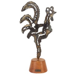 Vintage Bill Lett Brutalist Rooster in Bronze