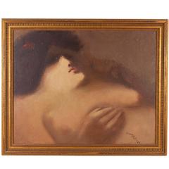 Chong Neto, 'Reclining Nude', Oil on Board, Signed 7