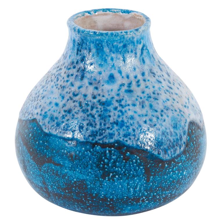 Guido Gambone Round Mottled Ceramic Vase at 1stdibs