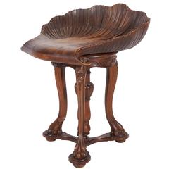 Venetian Carved Wood Grotto Stool