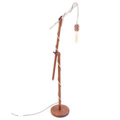 Turned Adjustable "READING LIGHT" with Solid Ebony Pins, Hand-Wrapped Twine Cord 3