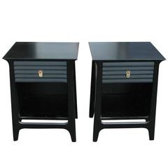 Pair of Vintage Mid-Century Ebonized Nightstands