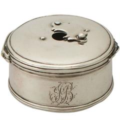 Sterling Silver Bougie Box, Antique George III