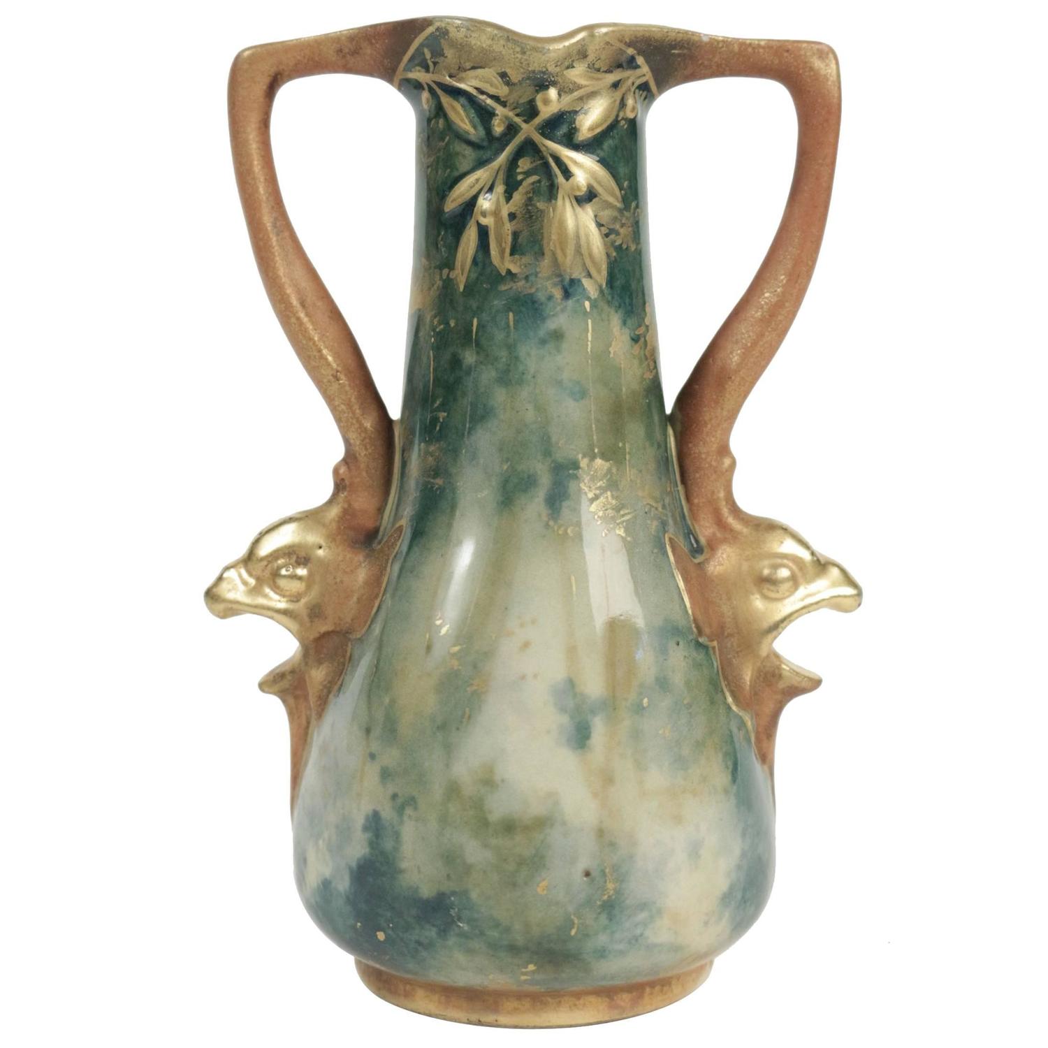 Amphora Shaped Earthenware Vase, Viennese, Austria, circa 1900 For Sale at 1stdibs