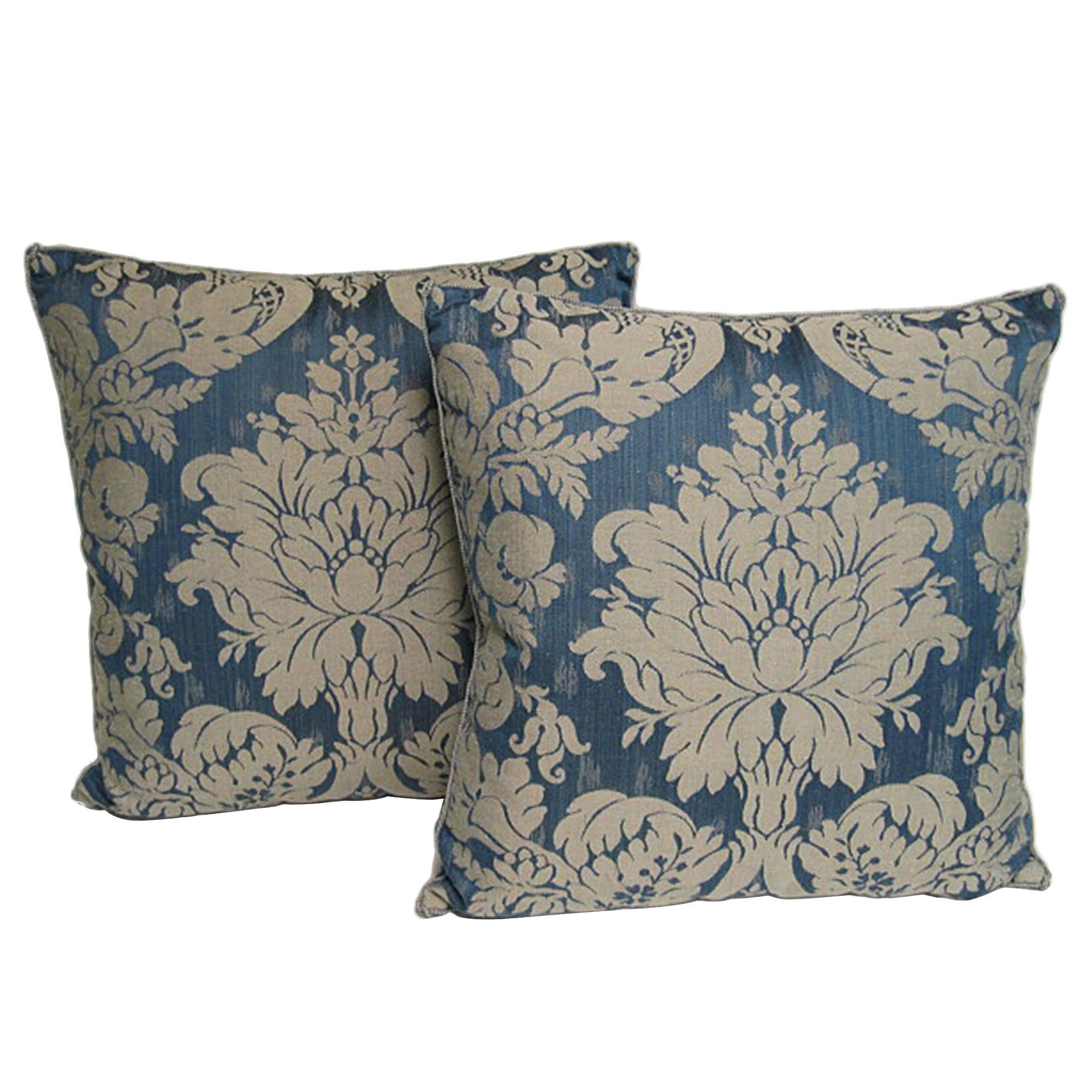 pair of damask cushions
