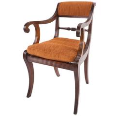 Antique Regency Sabre Legged Mahogany Elbow Chair
