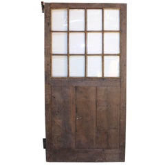 Antique Late 18th Century English Glazed Oak Door