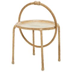 Vintage Adrien Audoux & Frida Minet Tray Table Rope and Fiberglass, 1950