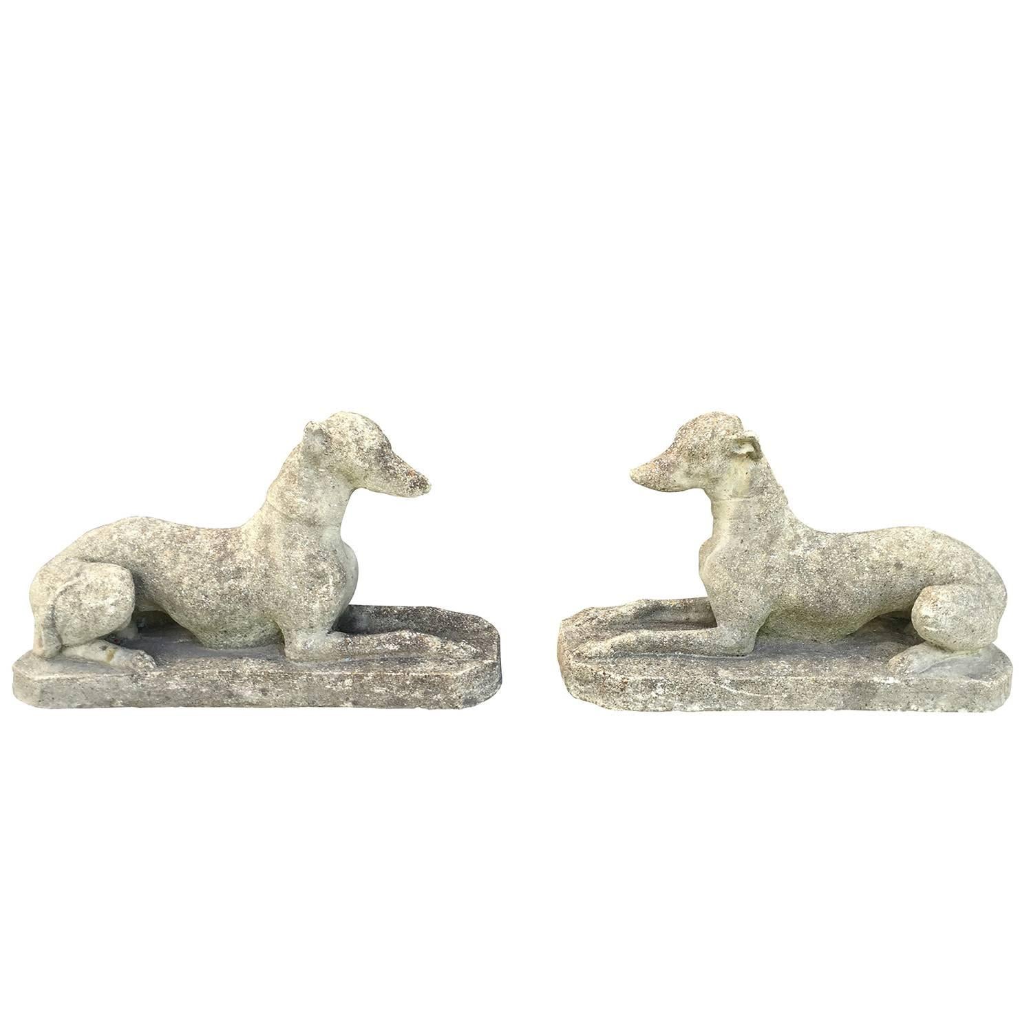 Pair of 20th Century Cast Whippets, Garden For Sale