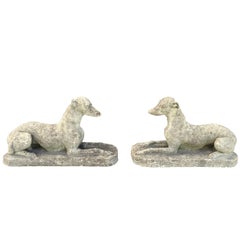 Pair of 20th Century Cast Whippets, Garden