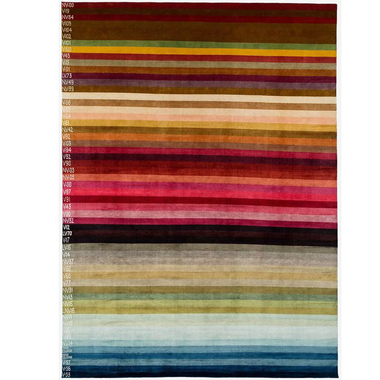 Rainbow Silk Area Rug For Sale at 1stdibs