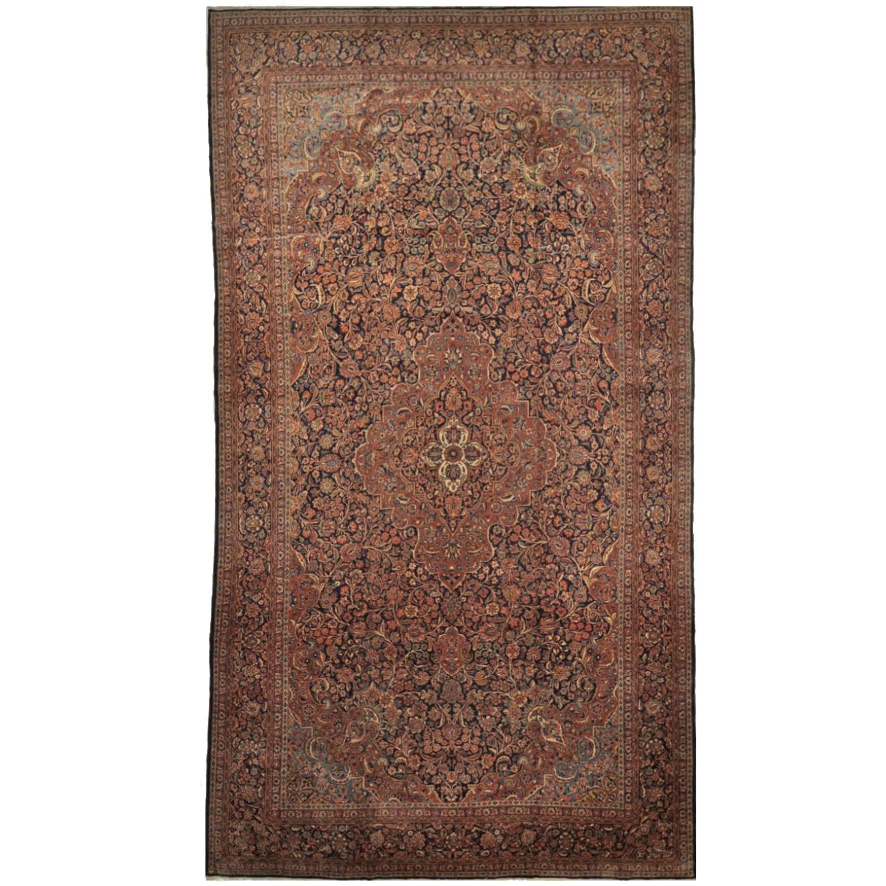 Large Antique Persian Kashan For Sale