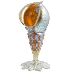 Large Loetz Shell Vase Candia Papillion, circa 1899 Art Nouveau