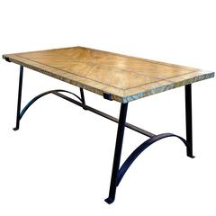 Custom Desk Made from 19th Century Italian Faux Painted Panel Top 5