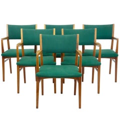 Set of Six Scandinavian Modern 1960s Armchairs