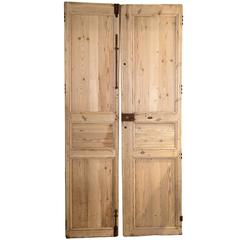 Pair of Inside Pine Doors from a Stately Home in Marseille