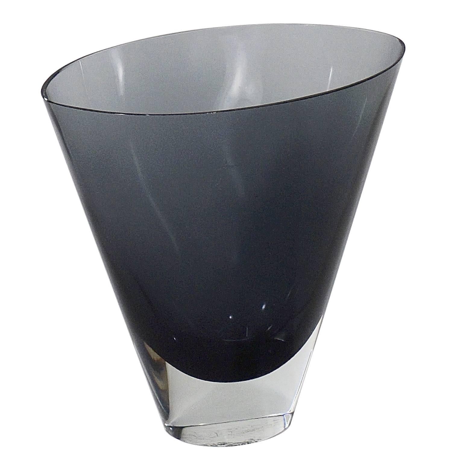 Conical Glass Vase with a Clear Glass Base by Kaj Franck, 1911-1989 For Sale