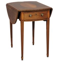 Late 18th Century English George III Mahogany Pembroke with Inlay in Satinwood